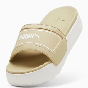 Puma Karmen Platform Slide Sandal- Glacial Grey White